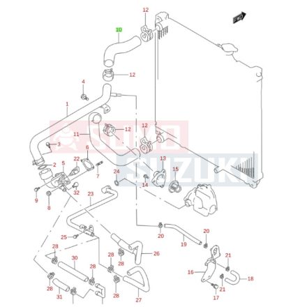 Suzuki Grand Vitara vízcső bemenő 17841-77EA0