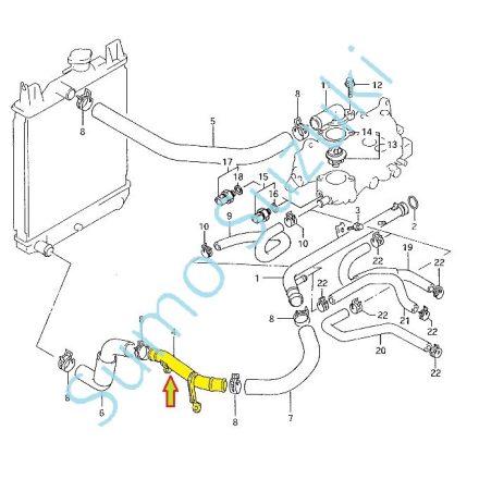 Suzuki Swift 1,3 fém hűtő vízcső 17860-63B01
