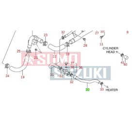   Suzuki Ignis fűtéscső a radiátor és légtelenítő szelep között GYÁRI 17872-86G00 