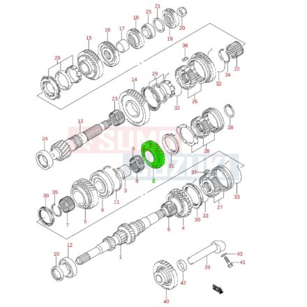 Suzuki Swift 2010-2016 fogaskerék 5. sebesség 24114-86JA0