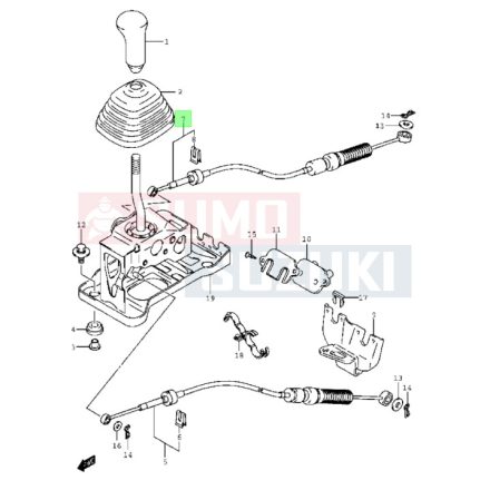 Suzuki Carry GA413 sebváltó rudazat jobb 28380-76A00