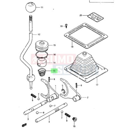 Suzuki Samurai rugó osztómű váltókarnál 29996-80050