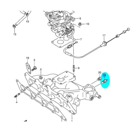 Suzuki Swift 1990-98 hőpatron hőgomba vízhőfok érzékelő, alvázszám: ...->403004-ig 34850-82012