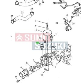   Suzuki Samurai SJ419T/SJ419TD-Santana Water Temp Sensor (Original Suzuki) 34850-84CA0