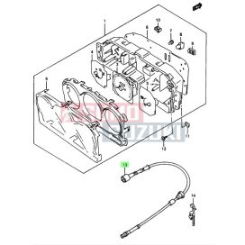  Suzuki Samurai SJ413-8/SJ413-9 Speedometer Cable Assy (Original Suzuki) 34910-80C50