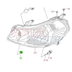   Suzuki SX4/S-Cross 2006-> ,Carry/Super Carry Head Lamp Grommet 35153-75H00