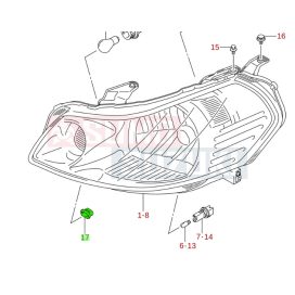   Suzuki SX4/S-Cross 2006-> ,Carry/Super Carry Head Lamp Grommet 35153-75H00