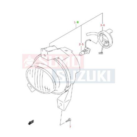 Suzuki Ignis WR+ ködlámpa első bal 35502-83E00