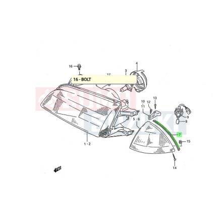 Suzuki Swift 1994-ig helyzetjelző tömítés KOITO lámpa 36117-60B10