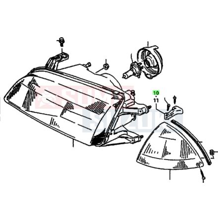 Suzuki Swift 1992-2004 fényszóró tartó patent 36119-80E00