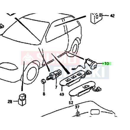 Suzuki Swift ajtókapcsoló kábel, Maruti 1 vezetékes 1990-96 37670-60A02-KÁBEL