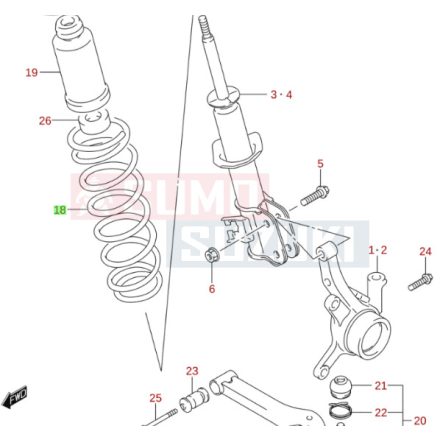 Suzuki WR+ spirálrugó első 41111-83E00
