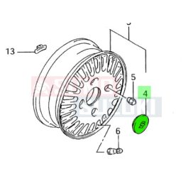   Suzuki Swift 1992-2004 1,6 benzin Alufelni kupak fekete (Enkei) 43250-64B70-5PK