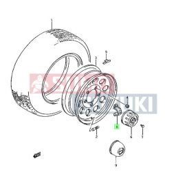   Suzuki Samurai 1,0 1,3 felni porvédő kupak sapka tartólemez S-43271-80000