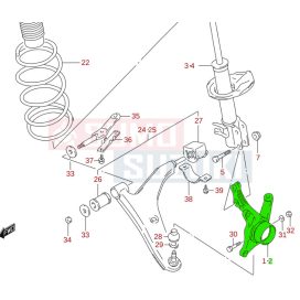 Suzuki Swift 1992-2004 csonkállvány bal első 45151-63BV0