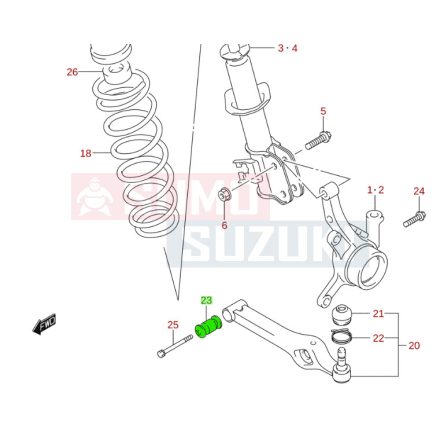 Suzuki WR+ első lengőkar hátsó szilent 45261-77A10