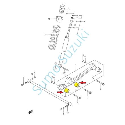 Suzuki predné kyvné rameno predné kyvné rameno predné, vinutá pružina (bok po boku) 46282-81A30