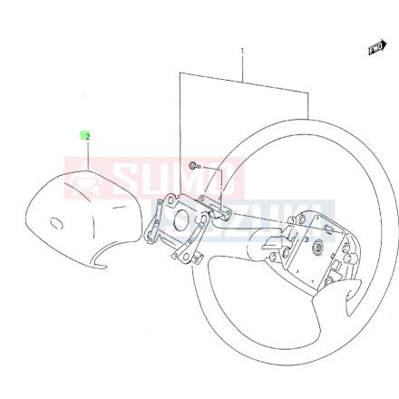 Suzuki Alto 1994-1998 kormány duda takaró 48121M70F10-5PK