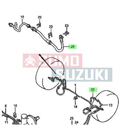 Suzuki Swift fékcső hátsó (gumi) 1,0 - 1,3 - 1,6  1990-2003 51590-60B00, 51590-60BB0