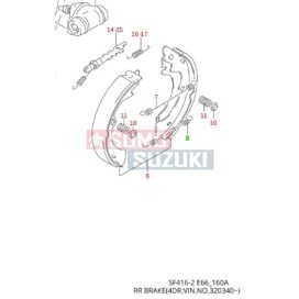   Suzuki Swift 1992-2004 fékpofa rugó alsó Sedan Bosch rendszerhez 53232-80EC0