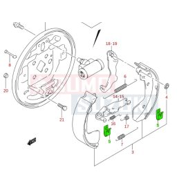   Suzuki Swift 2005-2010 SX4 fékpofa rögzítő rugó 53243-85010