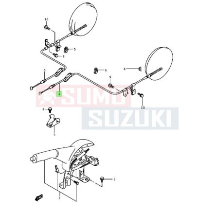 Suzuki Wagon R kézifék bowden, bal (alvázsz.: ...140489-től 210000-ig)  54420-83E20
