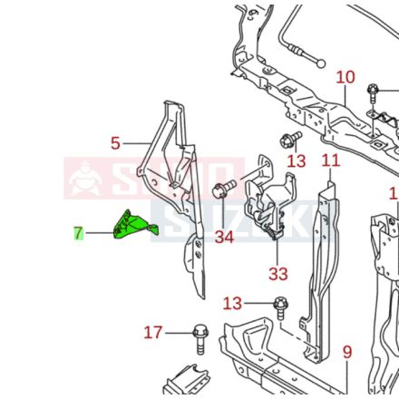 Suzuki Ignis 2003-2008 sárvédő tartó jobb 58113-86G00