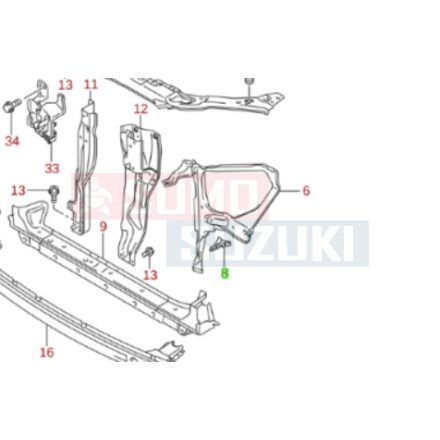 Suzuki Ignis 2003-2008 sárvédő tartó b. e. gyári 58133-86G00