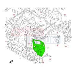 Suzuki Baleno 1995-2002 lámpatartó lemez bal 58161-60G00
