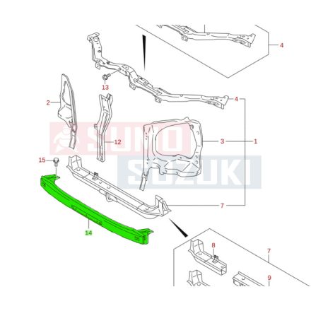 Suzuki WR+ első lökhárító tartó 58260-84E00