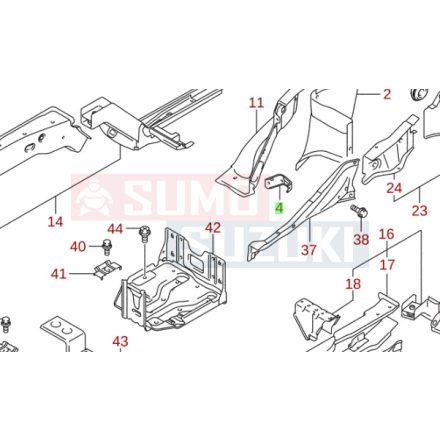 Suzuki Swift 2005-2010 köténylemez merevítő bal 58412-63J00