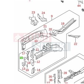   Suzuki Baleno 2016-től váznyúlvány végén merevítő jobb 58619M68P00
