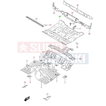 Suzuki Jimny csomagtér padlólemez 62100-81811