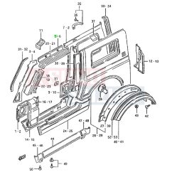   Suzuki Samurai SJ413 zárt tető panel darab jobb 63131-80150