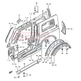 Suzuki Samurai SJ413 zárt A oszlop belső rész 63521-80110