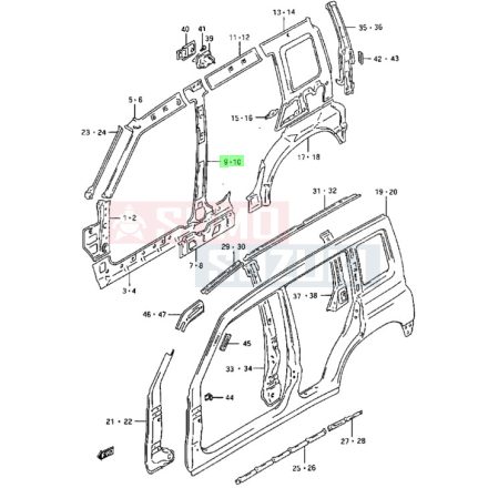 Suzuki Vitara SE416 B oszlop belső bal 63610-56B00