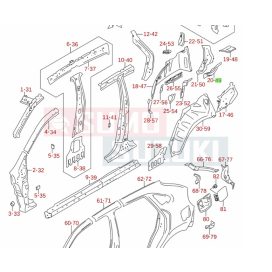   Suzuki Baleno 2016-> hátsó doblemez folytatás bal hátsó felső 63820M68P10