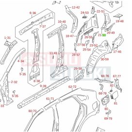   Suzuki Baleno 2016-> hátsó doblemez folytatás bal hátsó felső 63831M68P00