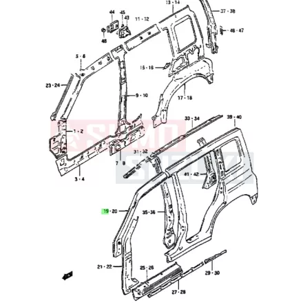 Suzuki Vitara SE416 A oszlop külső jobb 64110-56B00
