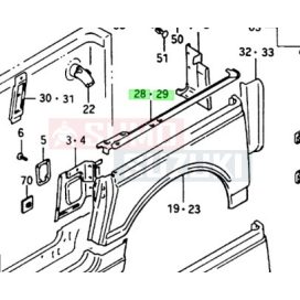   Suzuki Samurai sárvédő tetején lévő lemez jobb 64230-80492