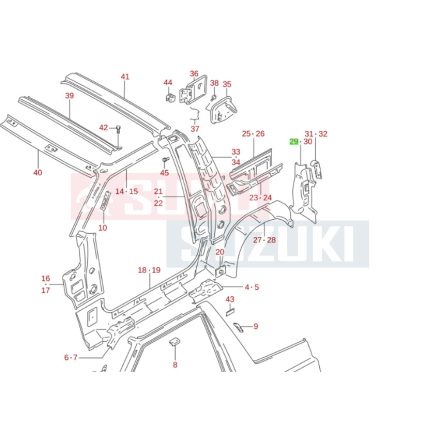 Suzuki Vitara SE416 merevító hátsó sárvédő saroknál jobb 64310-60A00