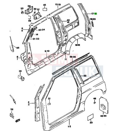 Suzuki Vitara SE416 merevítő bal hátsó 64710-61A00