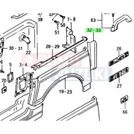   Suzuki Samurai merevítő hátsó sárvédő sarkánál bal 64710-80001