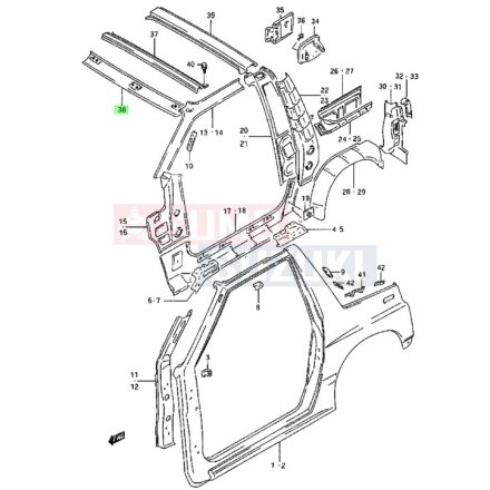 Suzuki Vitara SE416 tetőmerevítő első 65115-60A00