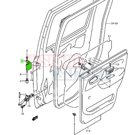 Suzuki WR+ ajtózsanér hátsó 69411-83E00