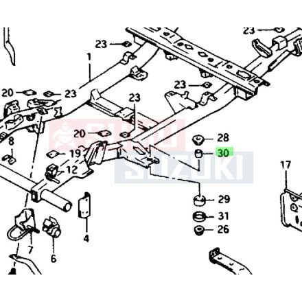 Suzuki Samurai alvázgumi persely fülkéhez 71631-83001
