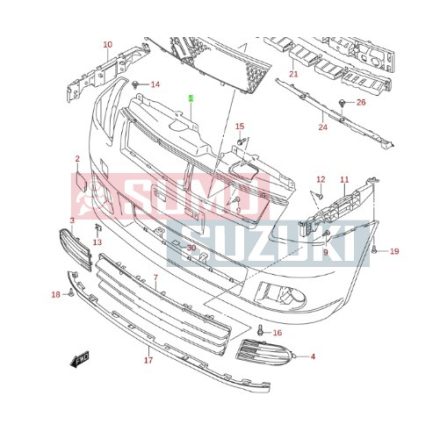 Suzuki Swift 2005-2007 lökhárító első 71711-62J00