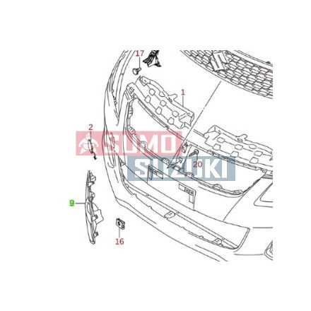 Suzuki Swift 2012-2016 ködlámpa tartó jobb 71750-60P10-AVF