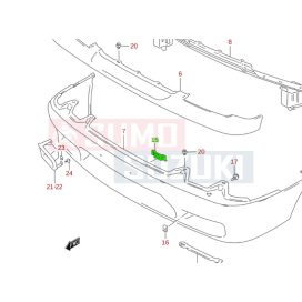   Suzuki Swift 19920-2004 rendszámtábla rögzítő belső 71771-60A00