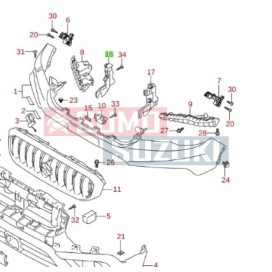   Suzuki S-Cross első felső lökhárító tartó belső jobb oldali 2016-tól (GYÁRI)  71781-64R00